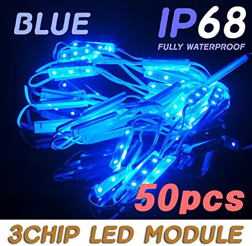 [KB3] 50pcs Blue 5050 SMD 3 LED Module Channel Sign Letter IP68 12v