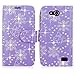 Cellularvilla Wallet Case For ZTE Speed N9130 (Boost Mobile) Pu Leather Wallet Card Flip Open Pocket Case Cover Pouch (Purple Glitter)