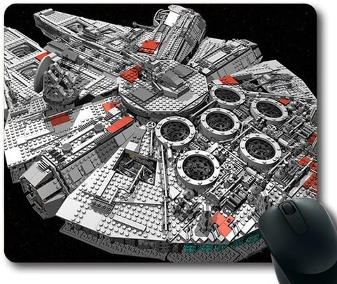 Popular Custom Gaming Mouse Pad with Lego Millenium Falcon Non-Slip Neoprene Rubber Standard Size 9 Inch(220mm) X 7 Inch(180mm) X 1/8 Inch(3mm) Mousepad
