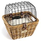 Nantucket Cisco Collection Rectangle Pet Bicycle Basket with Quick Release (Tan, 13 X 12 X 16)