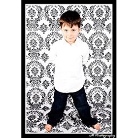 Photo Background Damask Cloth Photography Backdrop Black and White Mod Cloth Abmc4 5'x9' Feet Perfect for Photo Booths, Portraits,