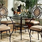 45" Beveled Edge Powell Furniture Basil Glass Top Casual Dining Table in An ....