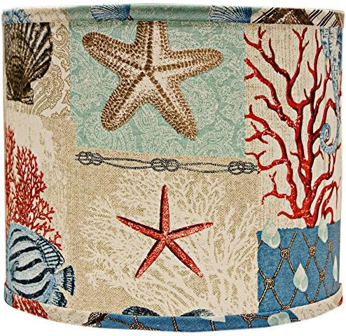 Nautical Patchwork Lamp Shade 14x14x11 (Spider)