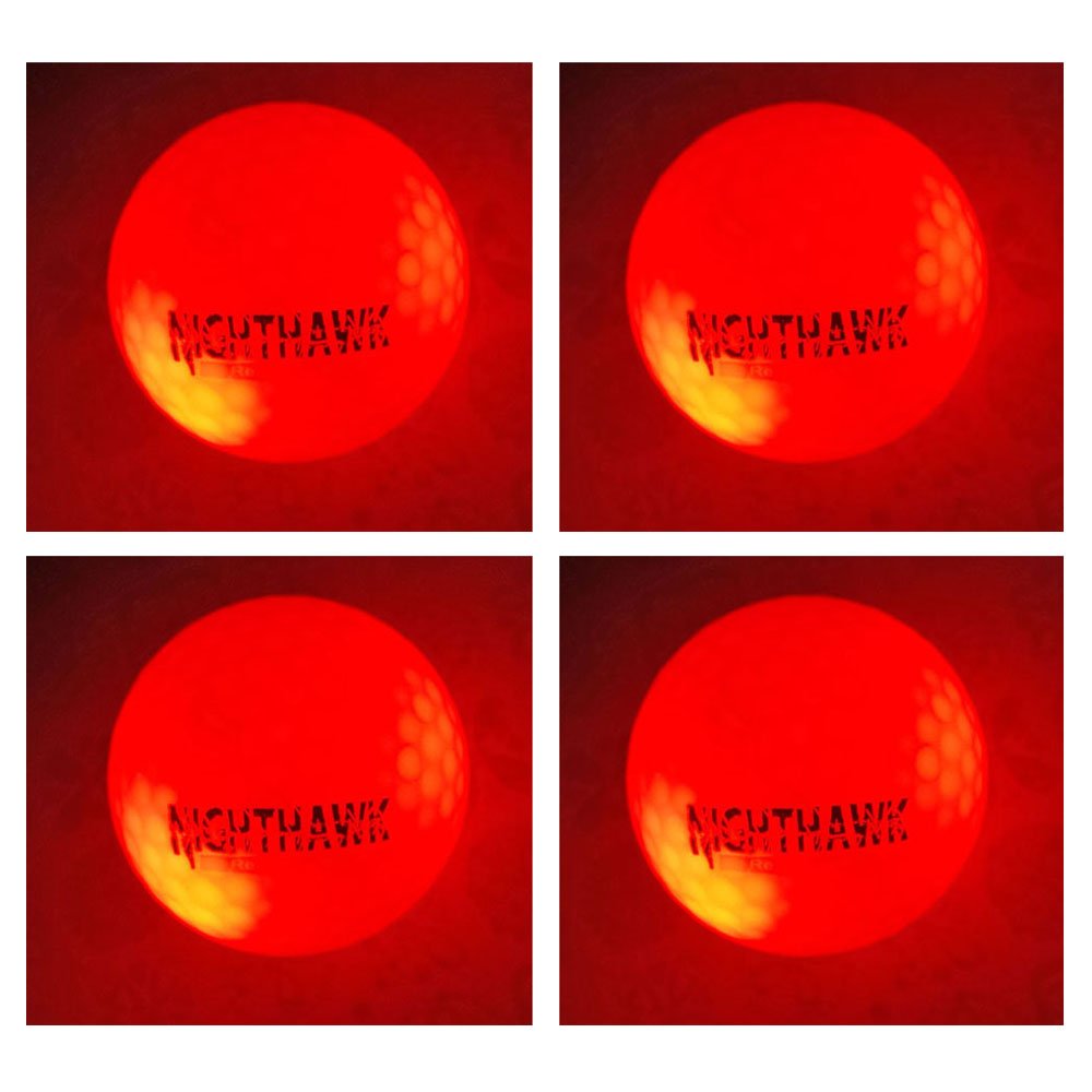 4 NEW Red Nighthawk LED Light Up Golf Balls Night Super bright Glow In Dark eBay