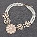 Bestpriceam (TM) Fashion Bohemia Chunky Crystal Flower Pearl Collar Statement Necklace for Party