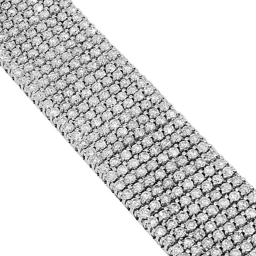 10K White Gold Mens Diamond Bracelet 30.00 Ctw