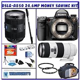 Sony Alpha DSLRA850 24.6MP Digital SLR (Body Only) + Sony 24-70mm Lens + Sony 70-200mm G Lens + Transcend 16 GB CF + Professional Photographer Shooters Package #3