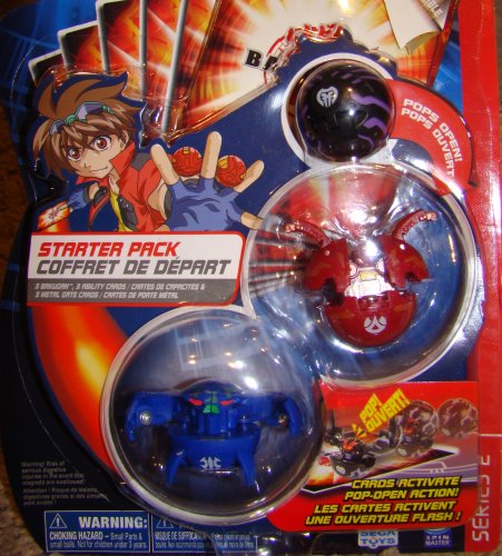 Childrens Toyshop  Toys : Bakugan Battle Brawlers Series 2 Starter Pack with Aquos [Blue] Terrorclaw, Pyrus [Red] Robotallian and Darkus [Black] Mystery Marble