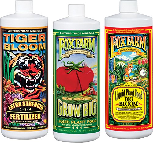 Fox Farm FX14049 Liquid Nutrient Trio Soil Formula: Big Bloom, Grow Big, Tiger Bloom (Pack of 3 - 32 oz. bottles)