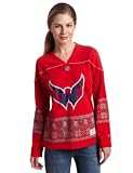 NHL Women's Washington Capitals Fair Isle Fashion Jersey (Red, Medium)
