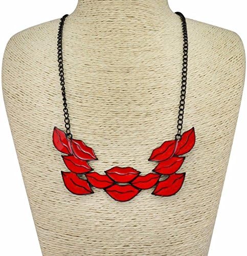 WeShop® - New Personality Exaggerated Lips Long Necklace Red