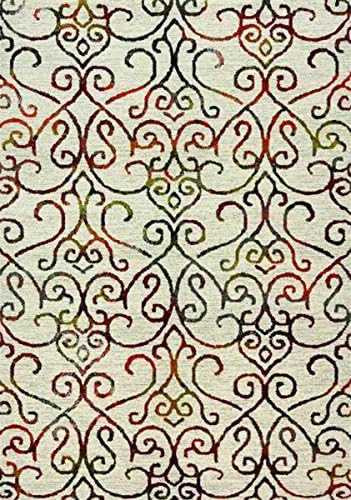 Safi Multi Damask Rug - 5 foot 3 inch x 7 foot 7 inch