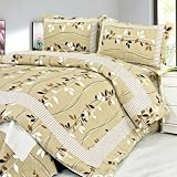 [Dancing Branch] 100% Cotton 3PC Floral Vermicelli-Quilted Patchwork Quilt Set (Full/Queen Size)