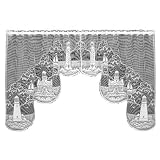 Heritage Lace Lighthouse 72-Inch Wide by 32-Inch Drop Swag Pair, White