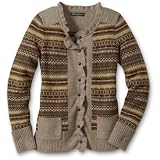 Eddie Bauer Fair Isle Ruffle Cardigan