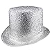 Dress Up America Top Hats for Adults - Shiny Tuxedo Hat for Men and Women - Costume Magician Hat (Silver)