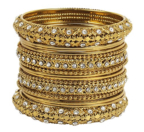 Amazing Traditional Indian Bollywood Style Antique Gold Plated Polki Bangle Jewelry (2.6)