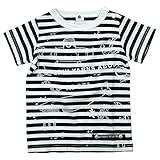 《H28年夏物》JEANS-b(ジーンズベー) 製品洗い加工済み スラブ天竺seaボーダー半袖Tシャツ 100cm/BK NO.B-360131