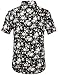 SSLR Men's Flower Buttondown Short Sleeve Shirt (Medium, Black Pink)