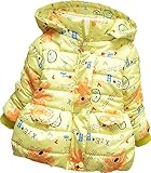 【SEBLES】ベビー服 女の子 あったか プリント 長そで ダウンジャケット 上着(イエロー,80cm)