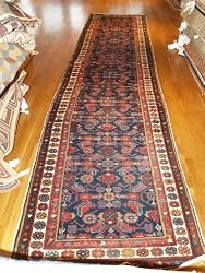 Handmade Antique Iranian Malayer Rug 3'7"x16'2"