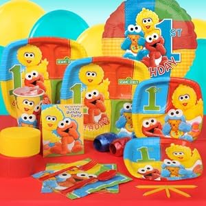 Sesame Street Beginnings 1st Birthday Standard Party Pack for 16 Party Supplies by