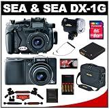 Sea & Sea DX-1G Digital Camera and Sea and Sea Underwater/Waterproof Housing Set with YS-01 Strobe Flash, Sea Arm, Optical Cable & Case + 8GB Card + Battery + Accessory Kit