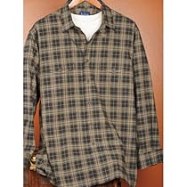 # Bestseller Purchase !!  Paul Fredrick Cotton \ Wool Flannel Soft Straight Collar Plaid Overshirt Brown Xl
