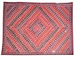 Asian Decor- Red Blue Moti Beaded Embroidered Tapestry Vintage Sari Wall Hanging 60x40