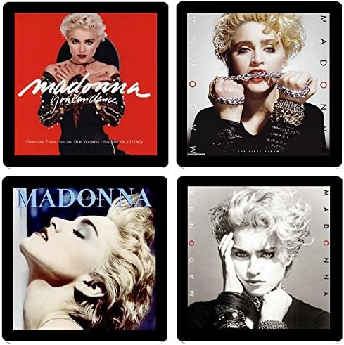 Madonna Coaster Collection- (4) Different Album Covers Reproduced Onto Soft, Absorbent, Collectible Coasters - by N2Pics