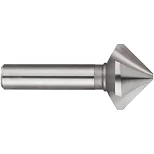 Magafor 436 Series Cobalt Steel Single-End Countersink, Uncoated (Bright) Finish, 3 Flutes, 90 Degrees, Round Shank