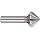 Magafor 436 Series Cobalt Steel Single-End Countersink, Uncoated (Bright) Finish, 3 Flutes, 90 Degrees, Round Shank