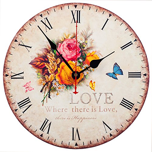 KI Store Silent Wall Clock Decorative, Premium Vintage Wall Clocks 12