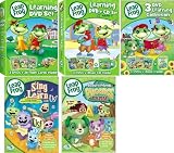 LeapFrog 11 DVDs plus CD, Flash Cards and Book: Includes Learning Set #1: Letter Factory, Talking Words Factory, Let's Go to School with 26 Flash Cards. Plus Learning Set #2: Talking Words 2 (Code Word Caper), Math Circus & Math Adventure to the Moon with Music CD. Plus Learning Set #3: Numbers Ahoy, The Amazing Alphabet Amusement Park and Learn to Read at the Storybook Factory. Plus Sing and Learn with Me and Phonics Farm (Leap Frog) Image