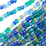Beadaholique Czech Aquas Seed Beads Mix, Size 11/0, Lagoon Blue