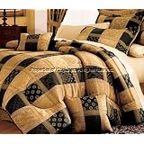 15PC BLACK JEWEL PATCHWORK COMFORTER BED IN A BAG QUEEN by KingLinen