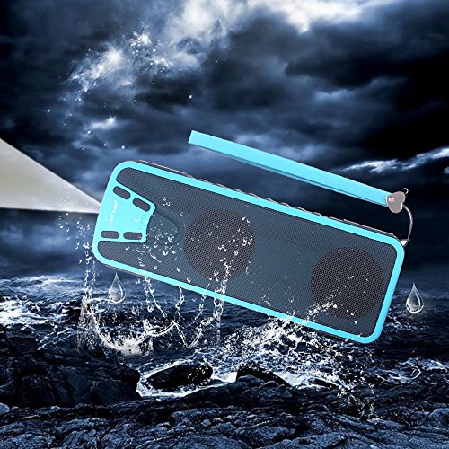 Bluetooth Speakers with Power Bank Powercore Start Sjsw Waterproof Outdoor Portable Wireless Speakers Bluetooth for iPhone  with Subwoofer 20 Hours Play Time Blue