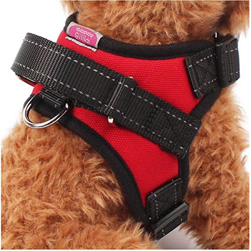 Gililai Adjustable No Pull Dog Collar Harness with Handle On Top - Best for Walking, Hiking &amp; Training Canie - 4 Colors and 4 Sizes (Large, Red)