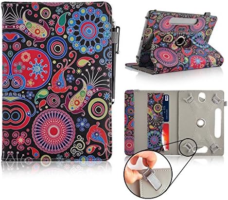 Casezilla Yarvik Luna 7 Inch Tablet 360 Degrees Universal PU Leather Tablet Case - Jellyfish Polka