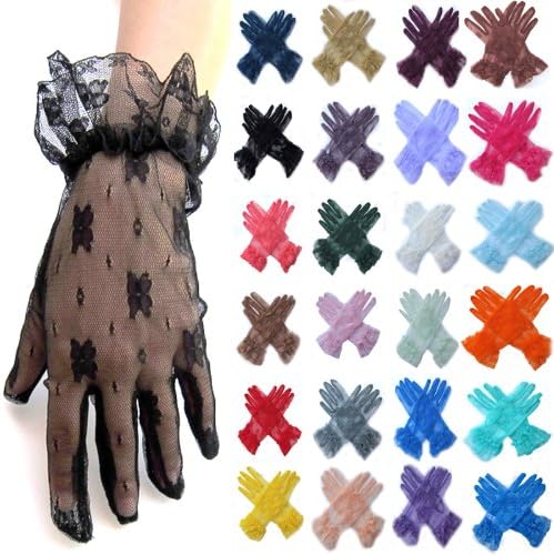 SACAS Short Wrist Sexy Lace Gloves with 27 colors