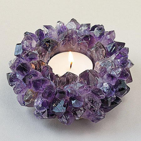 Smithsonian Amethyst Blossom Votive Holder