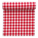 MYdrap Gingham Check Luncheon Napkins on a Roll 100-Percent Cotton 8.3-Inch by 8.3-Inch with 20 Napkins Roll, Red Check