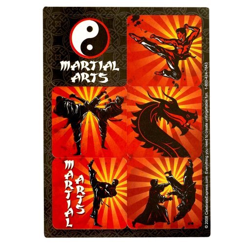 Martial Arts Sticker Sheets (4) Party Supplies