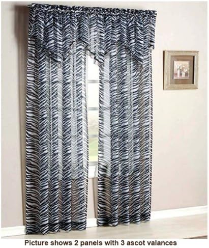 Kenya Zebra Window Sheer Panel, 63" Panel