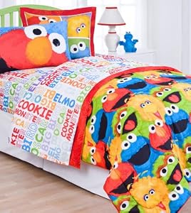 Sesame Street Chalk 3pc Elmo Twin Bedding Sheet Set