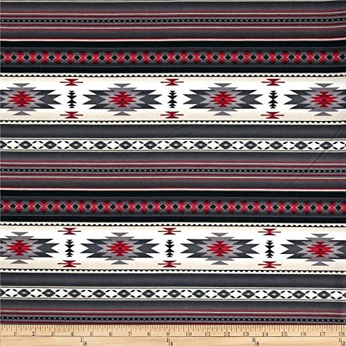 Elizabeth Studio Tucson Native Flannel Fabric F201 Gray Sold By the Yard