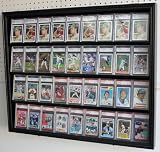 36 Graded Card Display Case with door, Holds Topps, Buckett, PSA Football, baseball, basketball, or Hockey sports cards (CC02-BL)