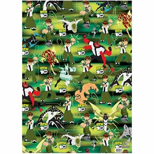 Ben 10 - Giftwrap (2 sheets folded) and tags (2)