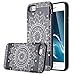 LONTECT haed iPhone 7 Case- Art Floral Slim Cover Hard Shell- Soft TPU- Dual Layer Shockproof- Black/White