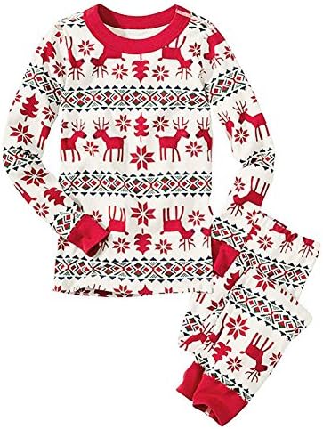 Christmas Pajamas Family Kids Mom Dad Sets Deer Two Pieces Strip Sleepwear Nightwear Pyjamas XMAS Gift (5T, Kid)